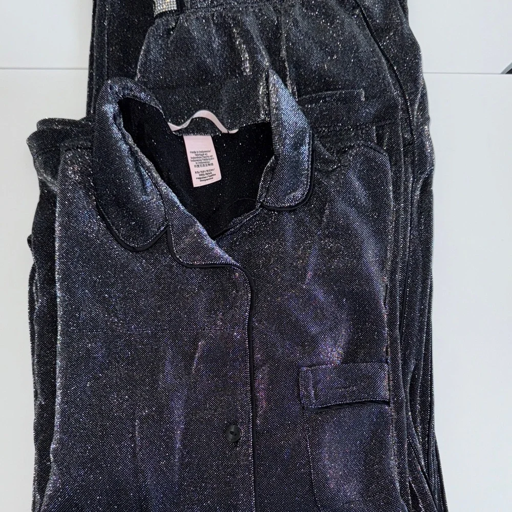 Victoria's Secret Black Sparkle Pajama set - Picture 3 of 5